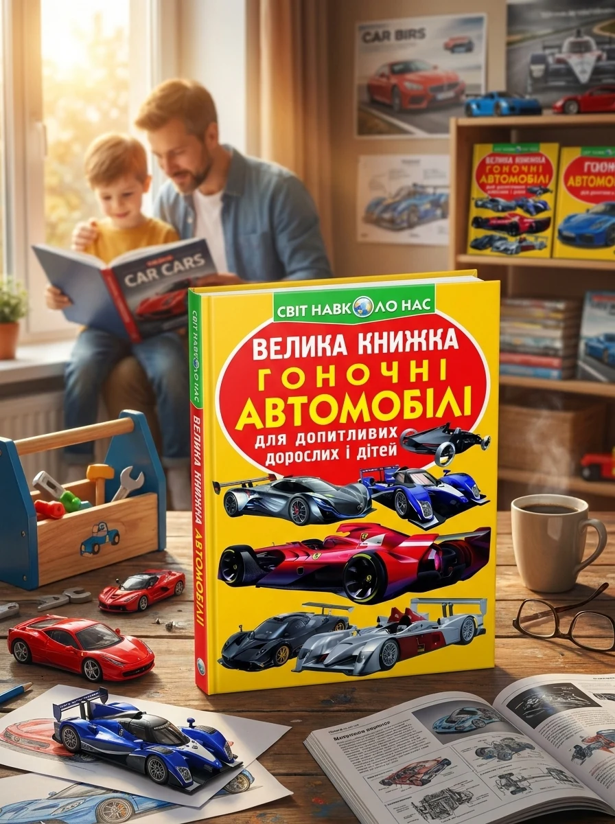 Велика книжка. Гоночні автомобілі — Олег Завʼязкін, обкладинка