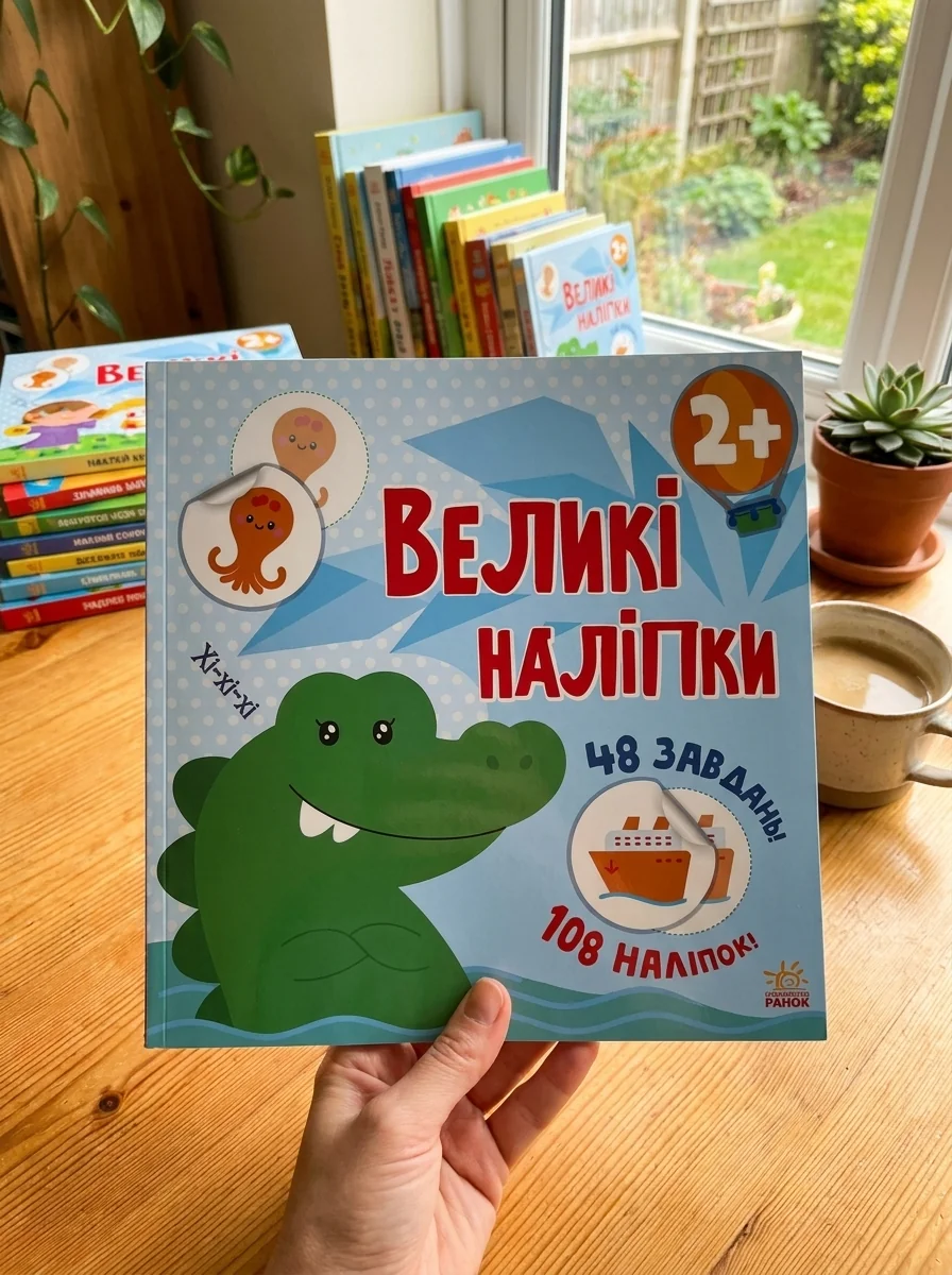 Книга з великими наліпками: Наклей крокодила — фото 2