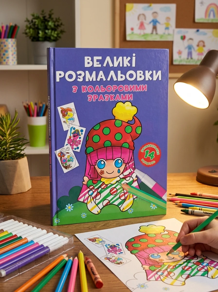 Великі розмальовки з кольоровими зразками. Клоун — Дитяча література