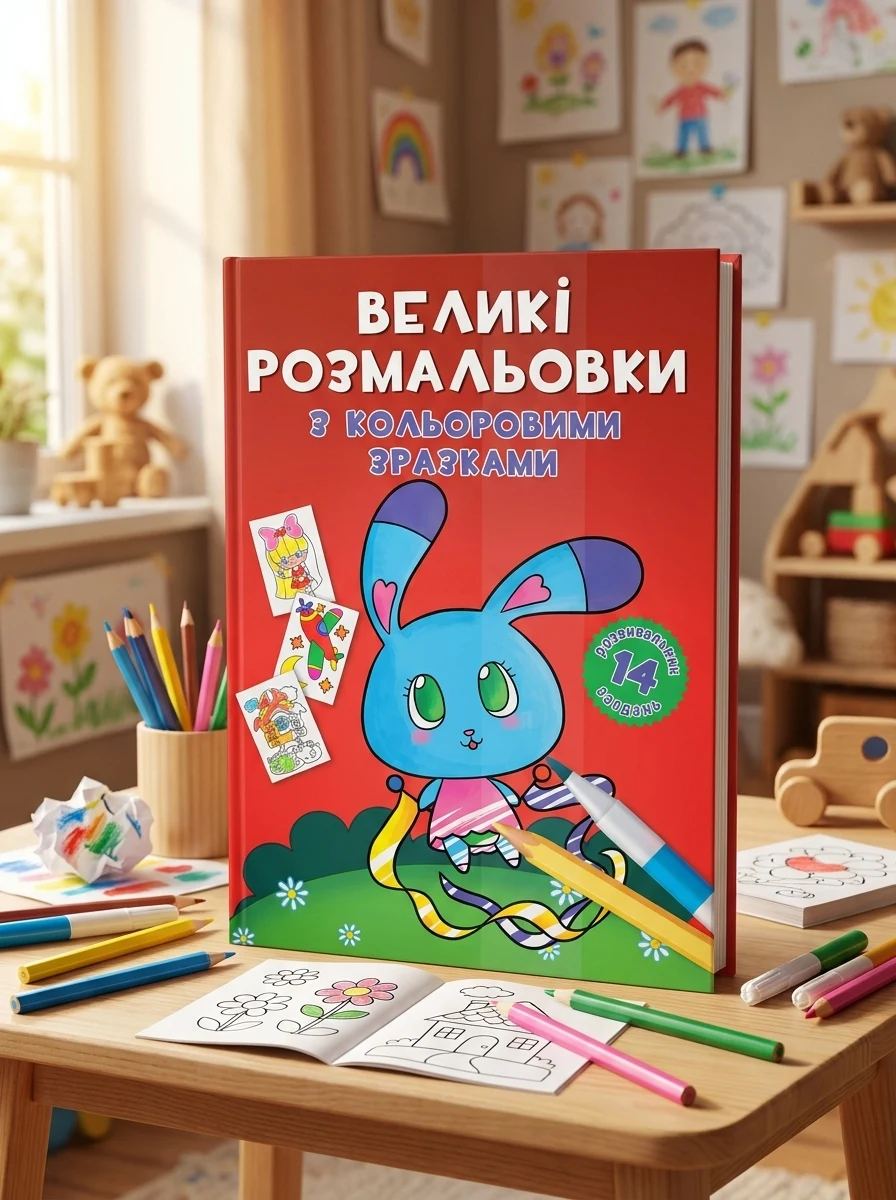 Великі розмальовки з кольоровими зразками. Зайчик — Дитяча література