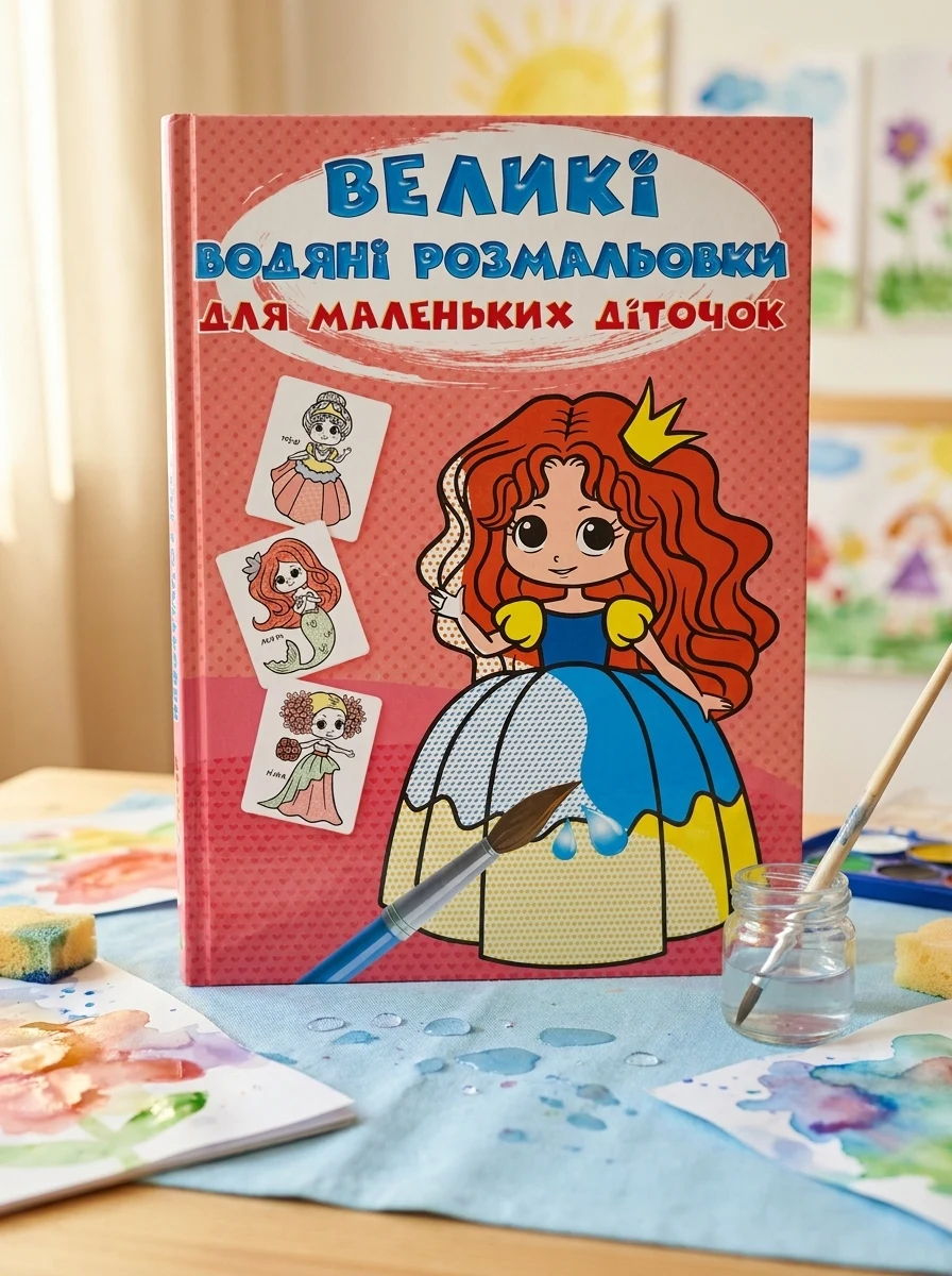 Великі водяні розмальовки для маленьких діточок. Казкові принцеси — Книги