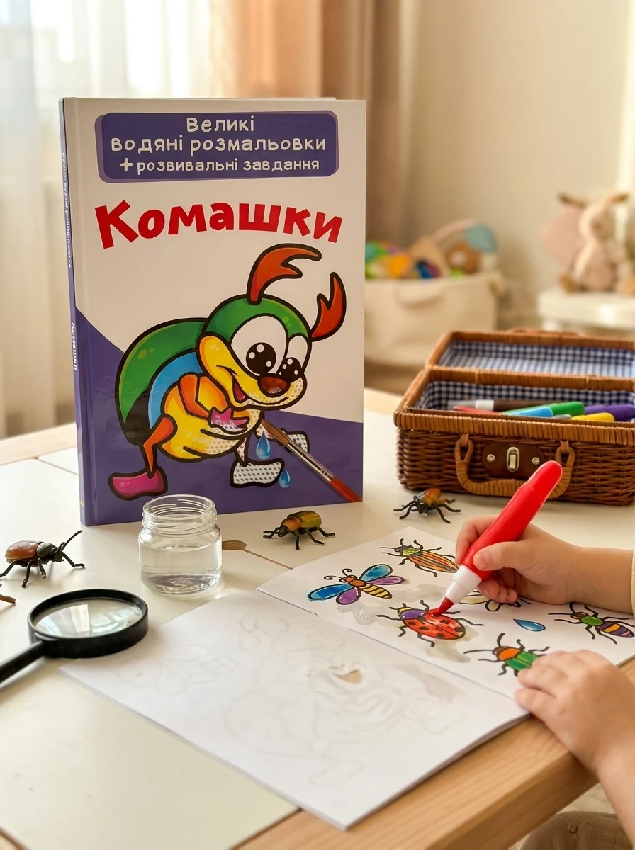 Великі водяні розмальовки. Комашки — Дитяча література