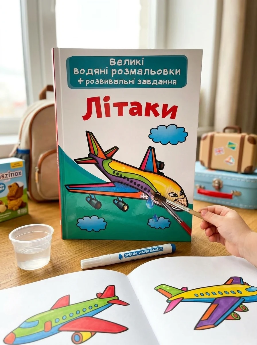 Великі водяні розмальовки. Літаки — Дитяча література