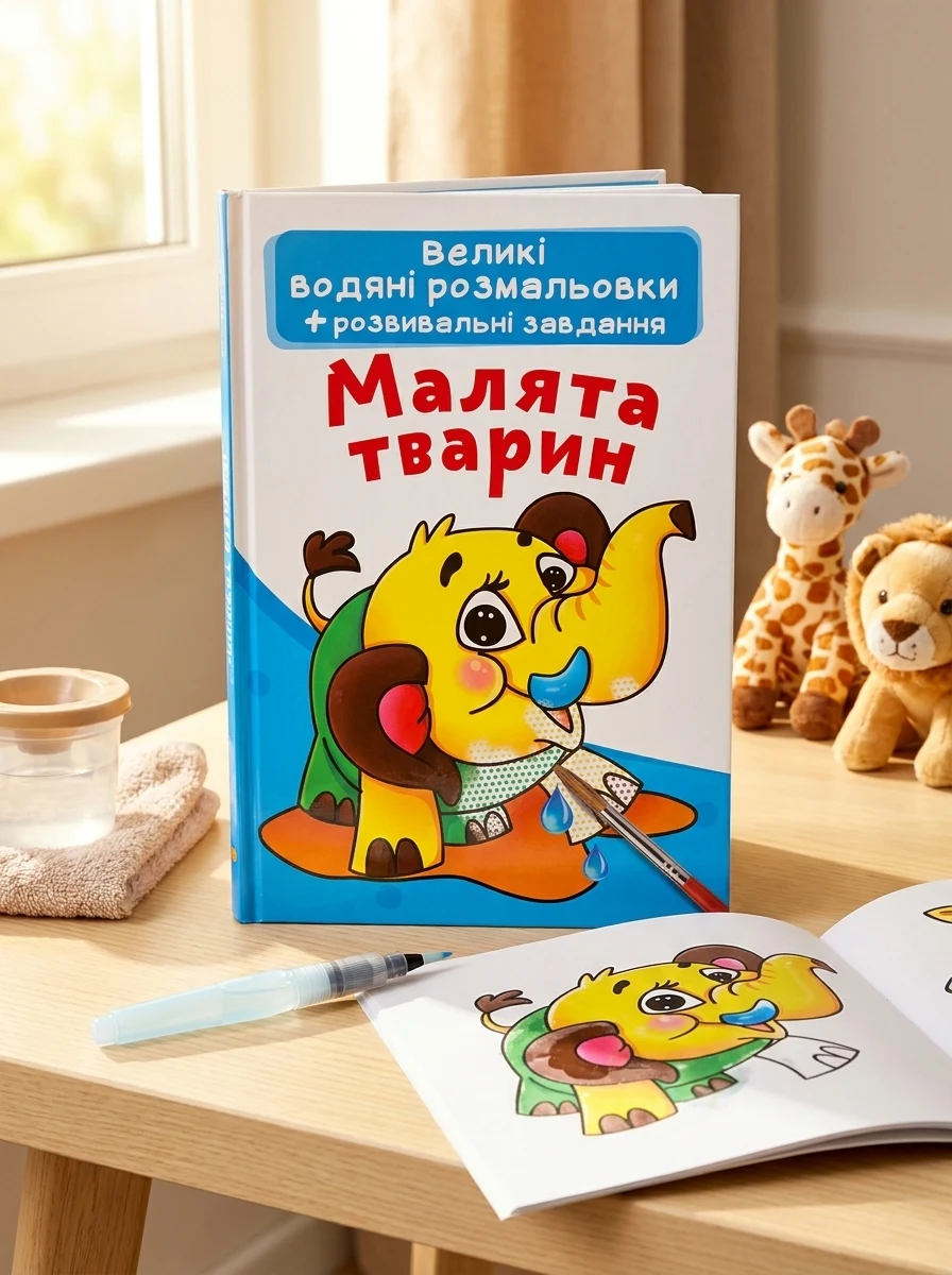 Великі водяні розмальовки. Малята тварин — Дитяча література