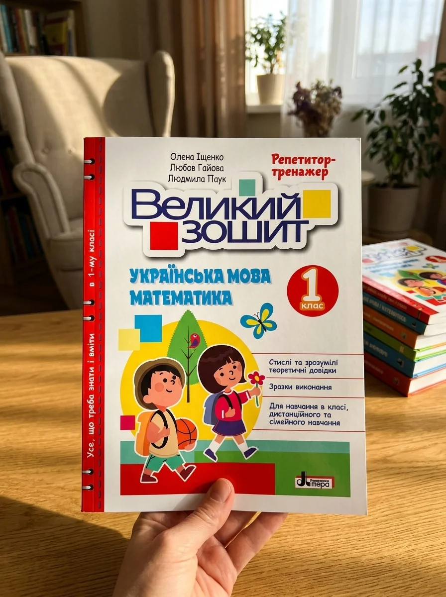 Великий зошит. Українська мова і математика. 1 клас. Репетитор-тренажер — Л. Гайова, обкладинка