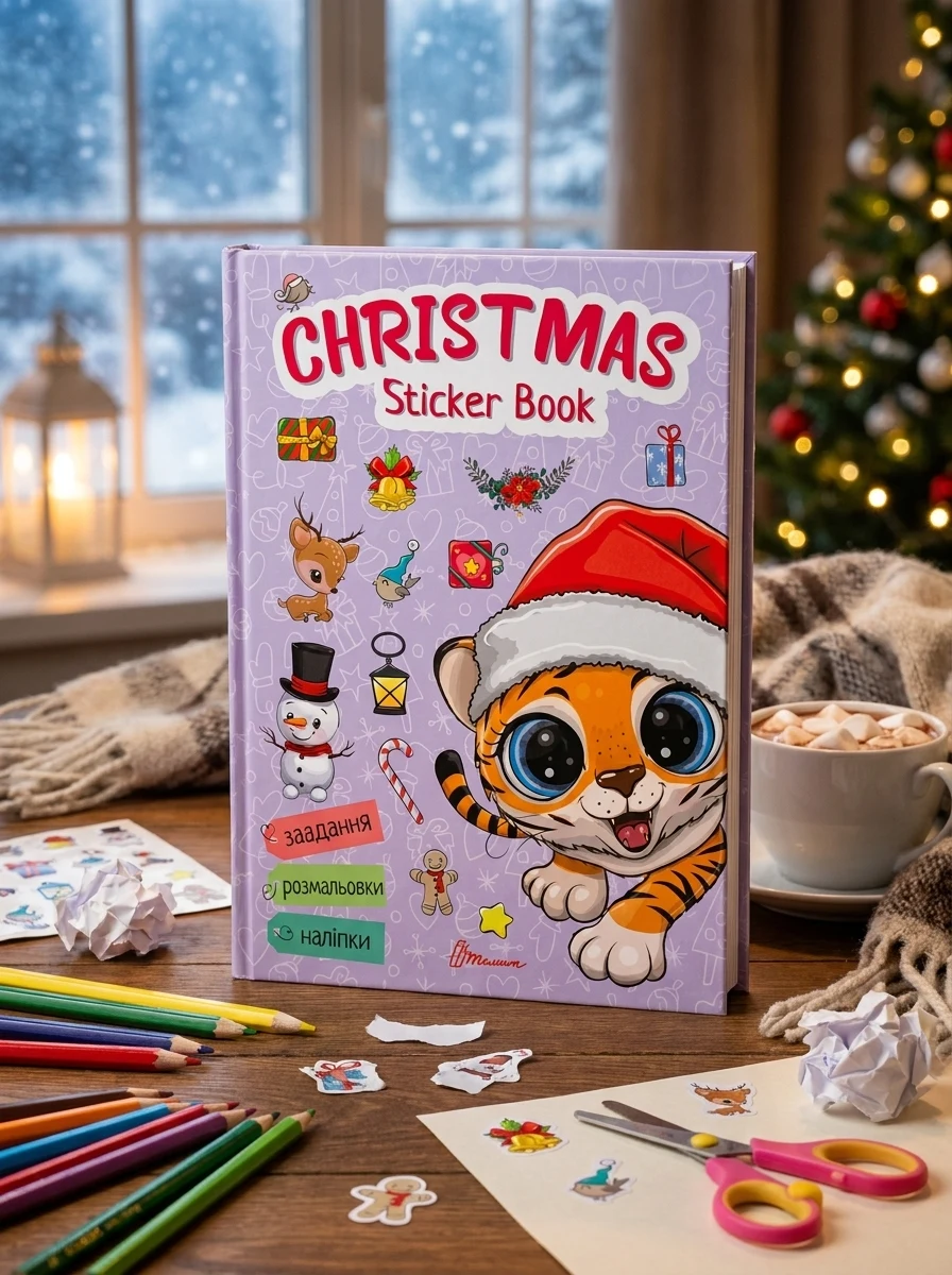 Веселі забавки для дошкільнят : Christmas sticker book. Зимові розваги (Українська ) — Дитяча література