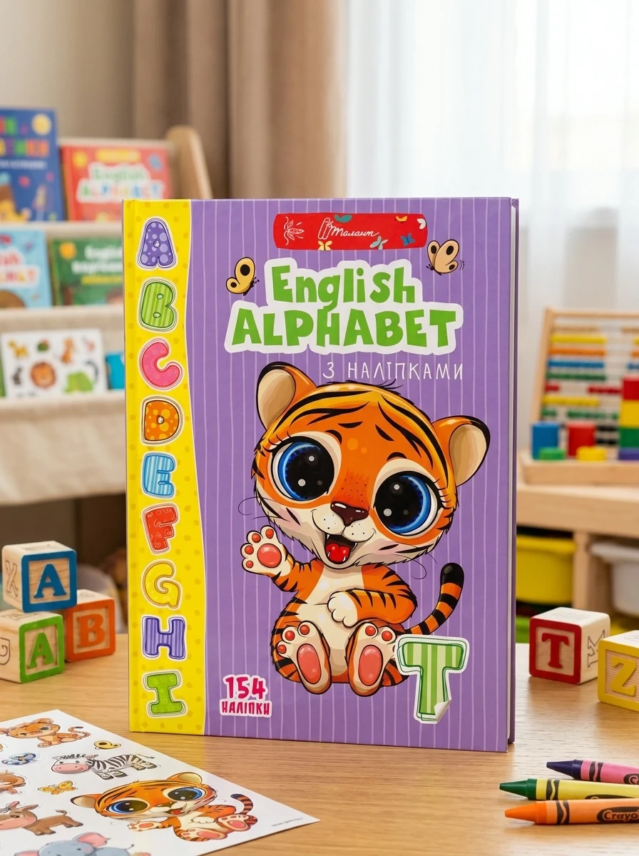 Веселі забавки для дошкільнят. English alphabet з наліпками — Вивчення мов