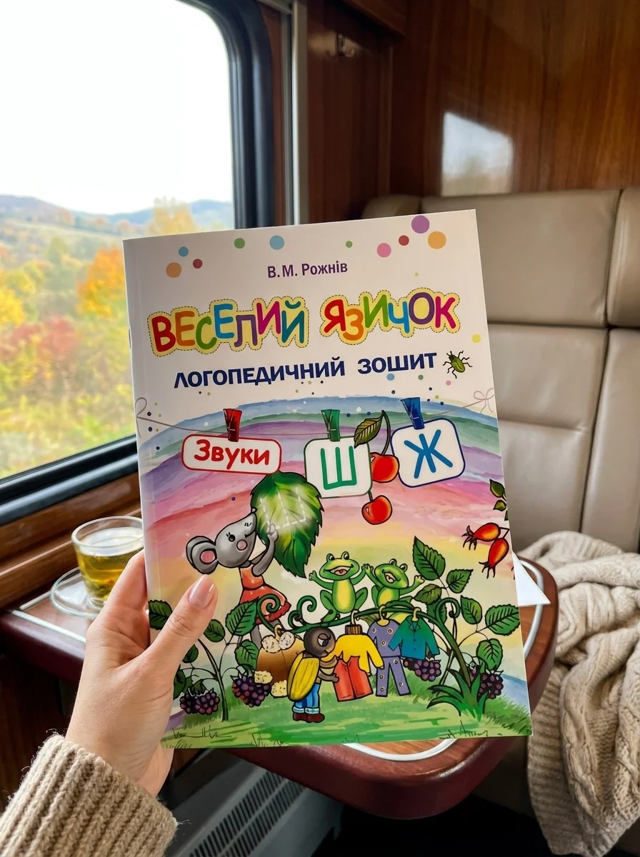 Веселий язичок. Логопедичний зошит для дошкільнят. Звуки [ш], [ж] — Розвивальні книги