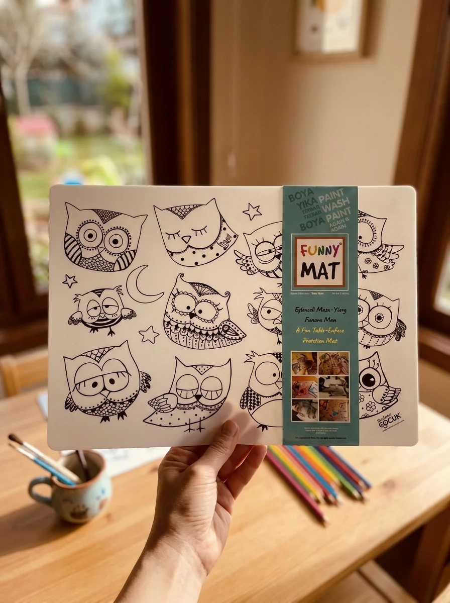 Веселий килимок-розмальовка. Funny Mat. СОВИ. Akademi Cocuk (68X48 cm), обкладинка