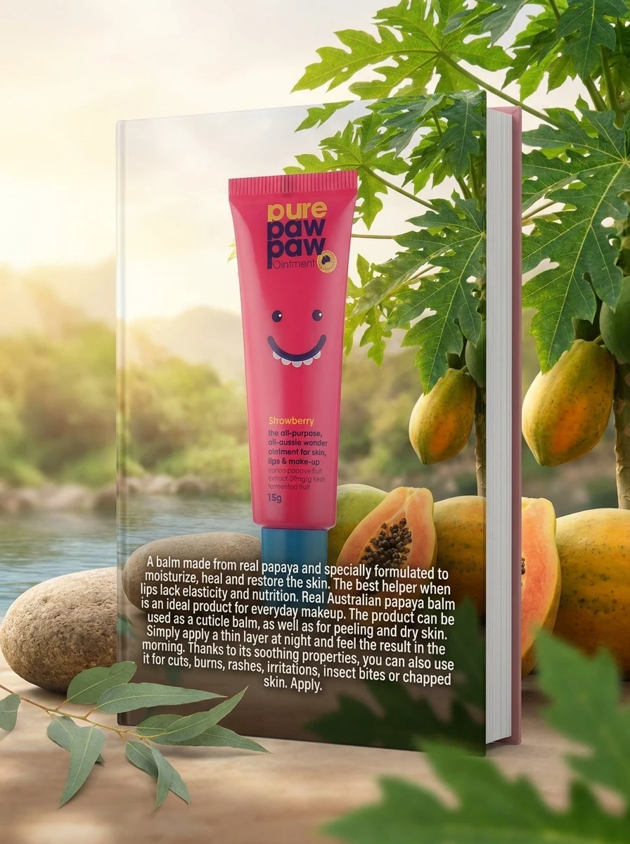 Відновлюючий бальзам для губ Pure Paw Paw Stawberry 15g, фото 2