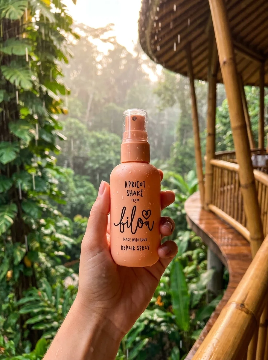 Відновлюючий спрей для волосся Bilou Apricot Shake Repair Spray 150 мл, обкладинка