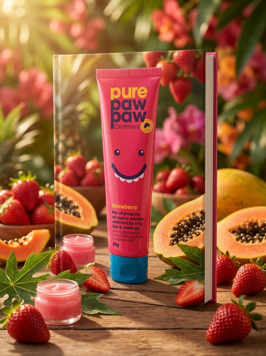 Відновлювальний бальзам для губ Pure Paw Paw Strawberry 25 г, фото 2