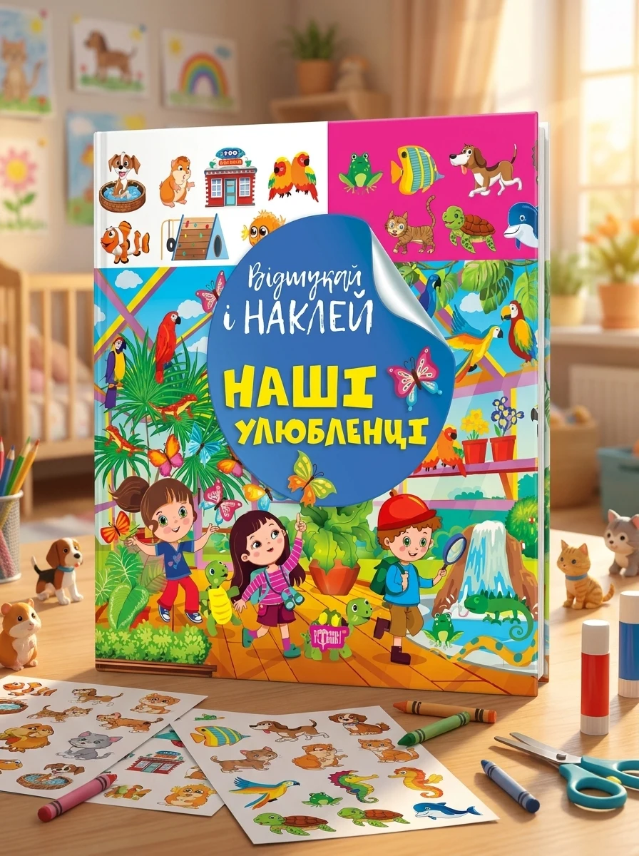 Відшукай і наклей. Наші улюбленці — Дитяча література
