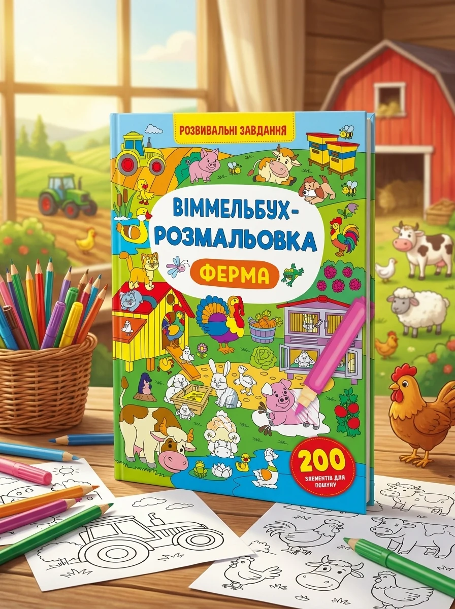 Віммельбух-розмальовка. Ферма — фото 2