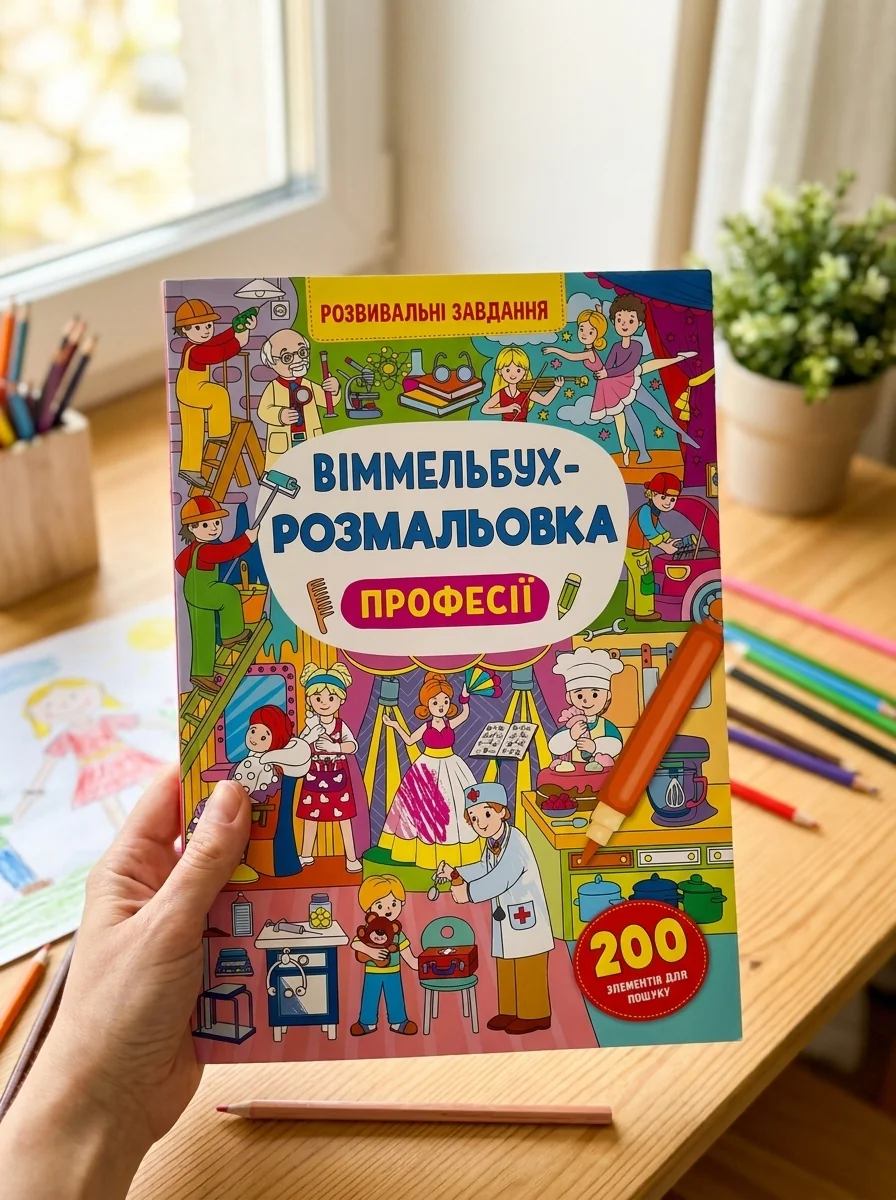 Віммельбух-розмальовка. Професії — Дитяча література