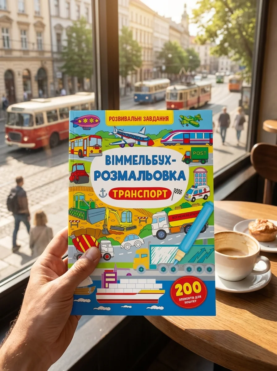 Віммельбух-розмальовка. Транспорт — Дитяча література