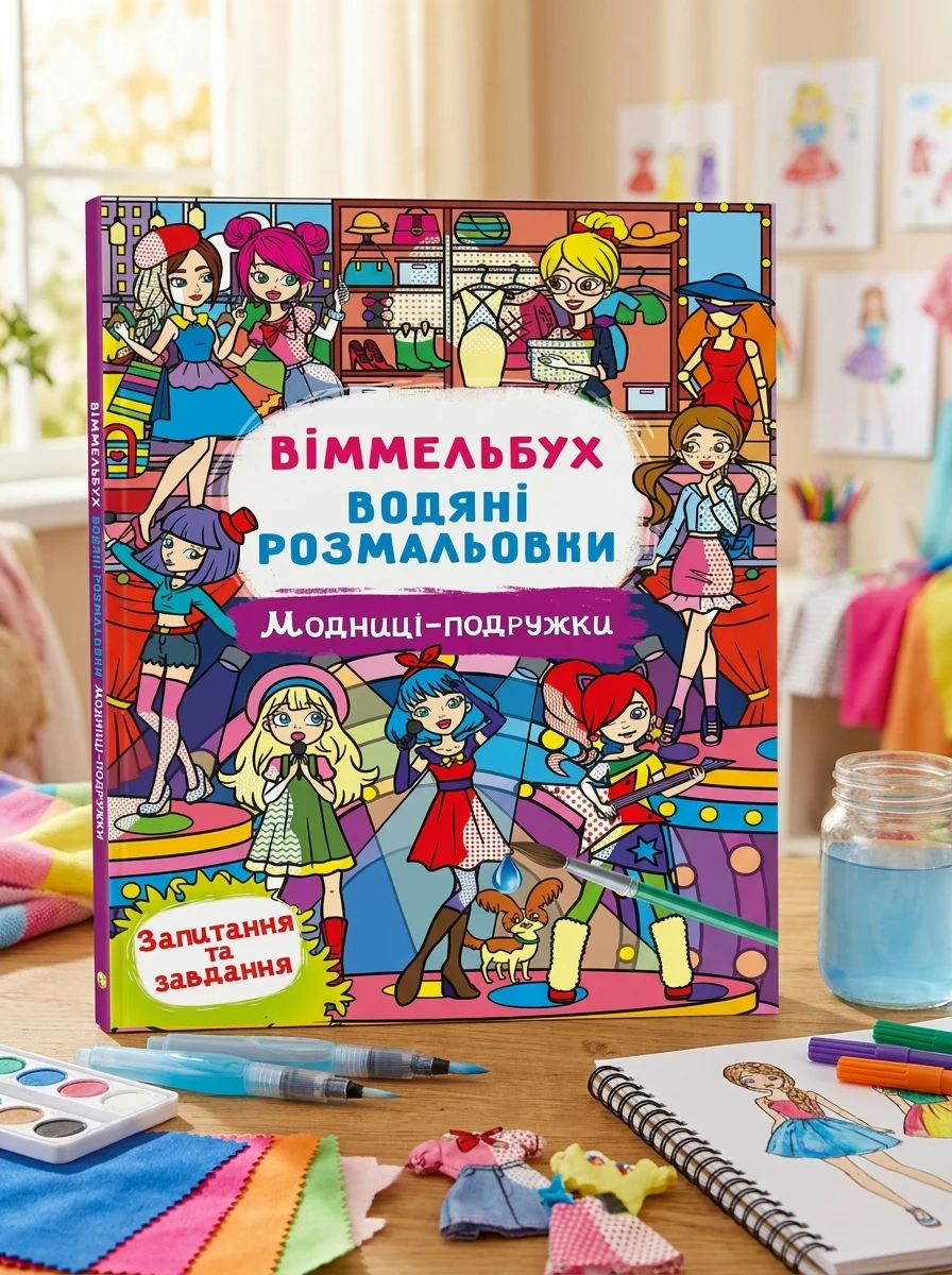 Віммельбух. Водяні розмальовки. Модниці-подружки — фото 2