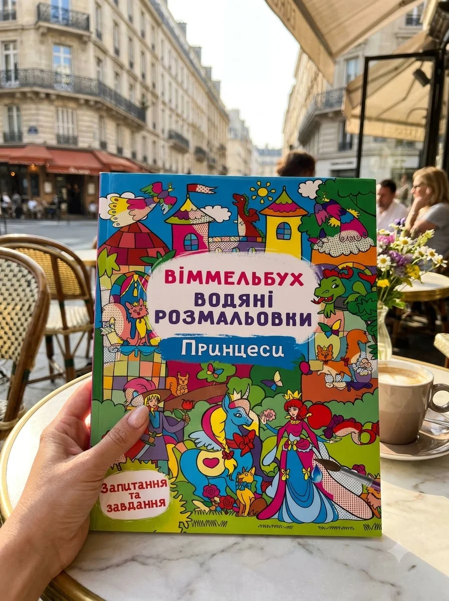 Віммельбух. Водяні розмальовки. Принцеси — Дитяча література