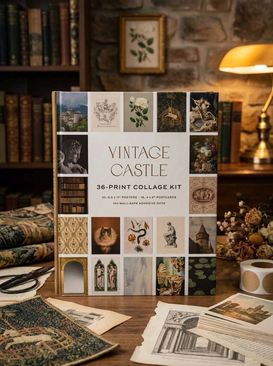 Vintage Castle Wall Collage Kit — Дім, сім'я, релігія