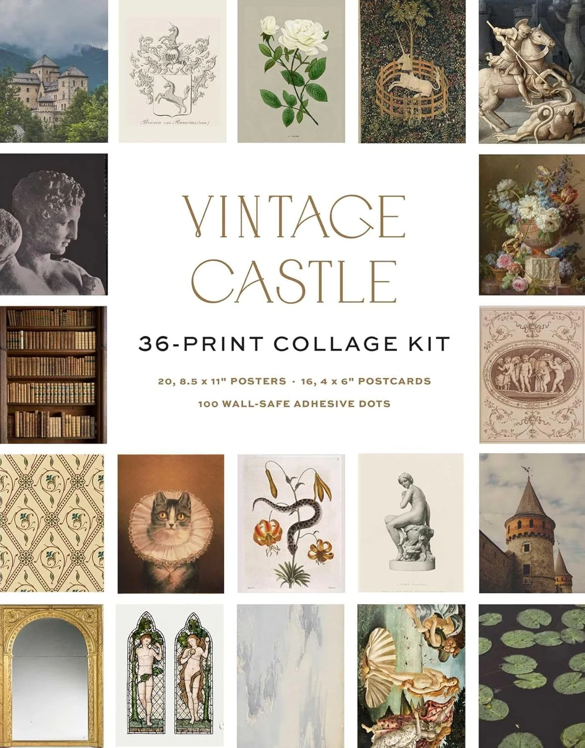 Vintage Castle Wall Collage Kit,