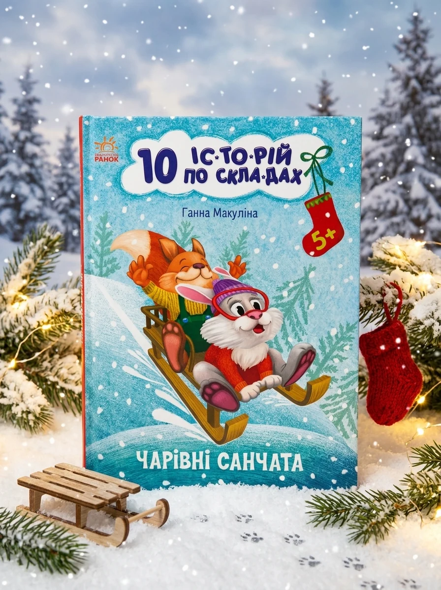 10 іс-то-рій по скла-дах. Чарівні санчата — Розвивальні книги