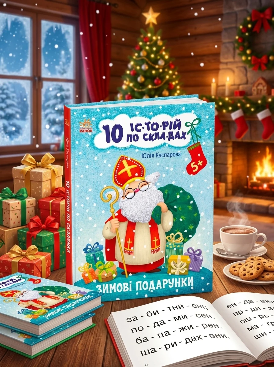 10 іс-то-рій по скла-дах. Зимові подарунки — Розвивальні книги