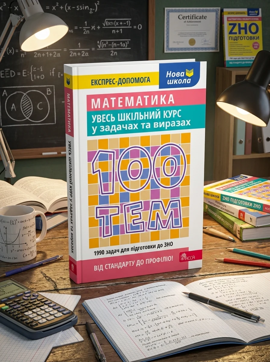 100 тем. Математика. Увесь шкільний курс у задачах та виразах — Розвивальні книги