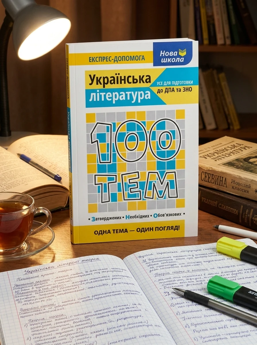 100 тем. Українська література — Розвивальні книги