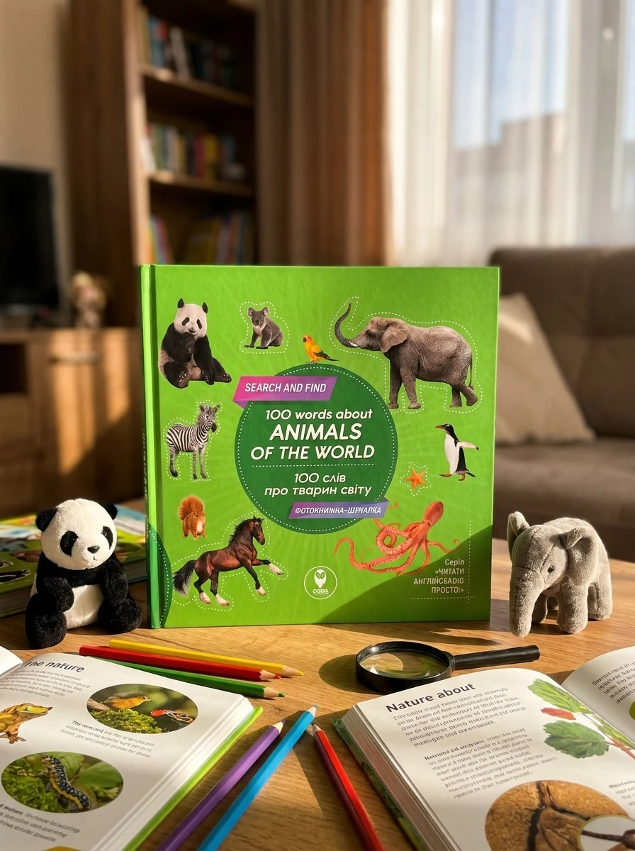 100 words about animals of the World. 100 слів про тварин світу — Розвивальні книги