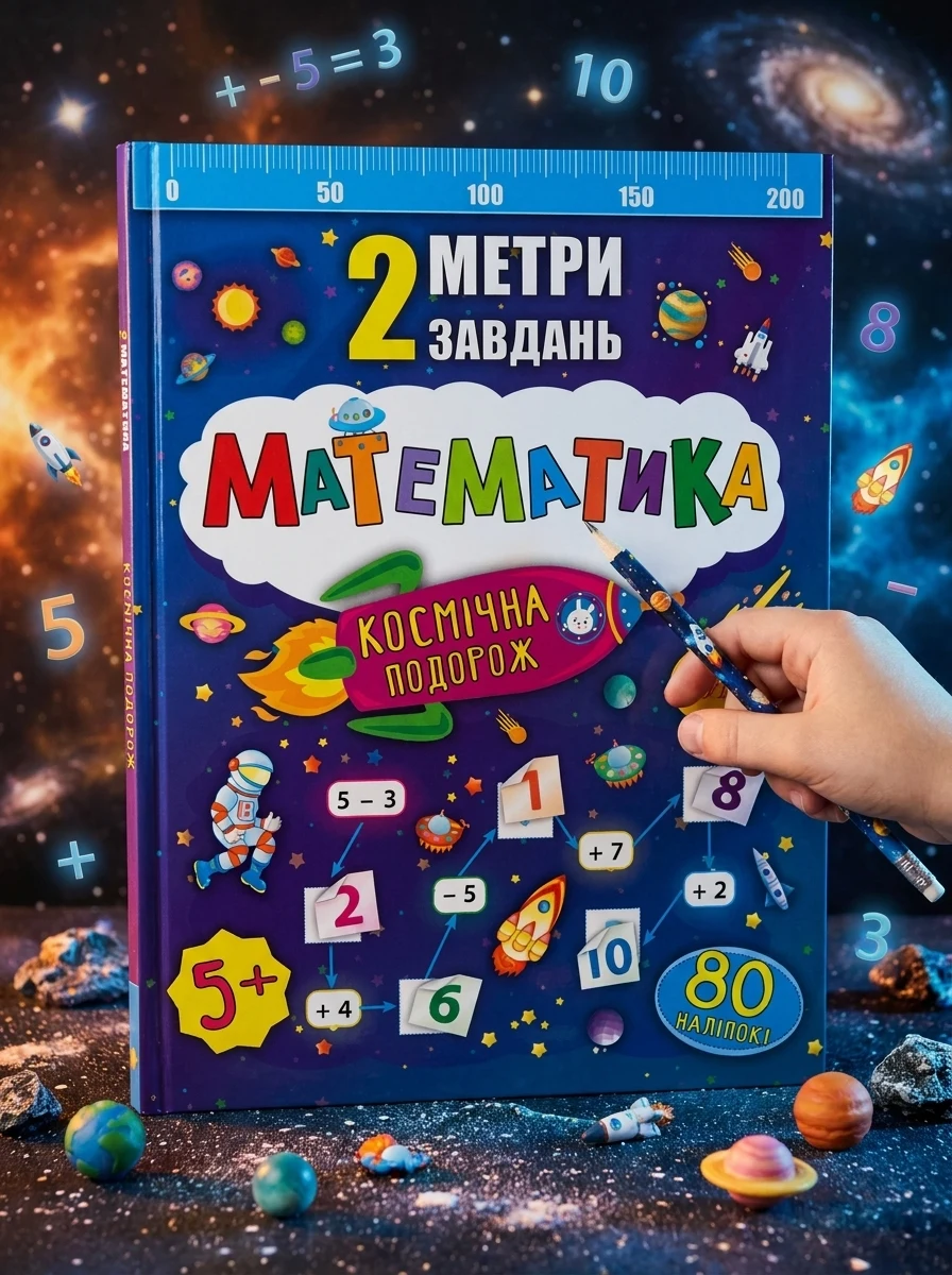 2 метри завдань. Математика. Космічна подорож — Розвивальні книги