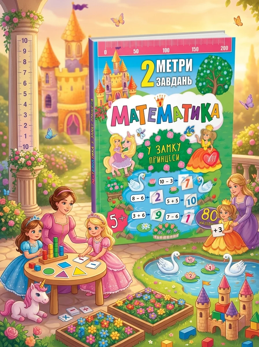 2 метри завдань. Математика. У замку принцеси — Розвивальні книги