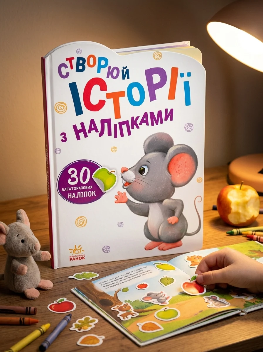 30 багаторазових наліпок. Створюй історії з наліпками. Мишенятко | купити книгу онлайн
