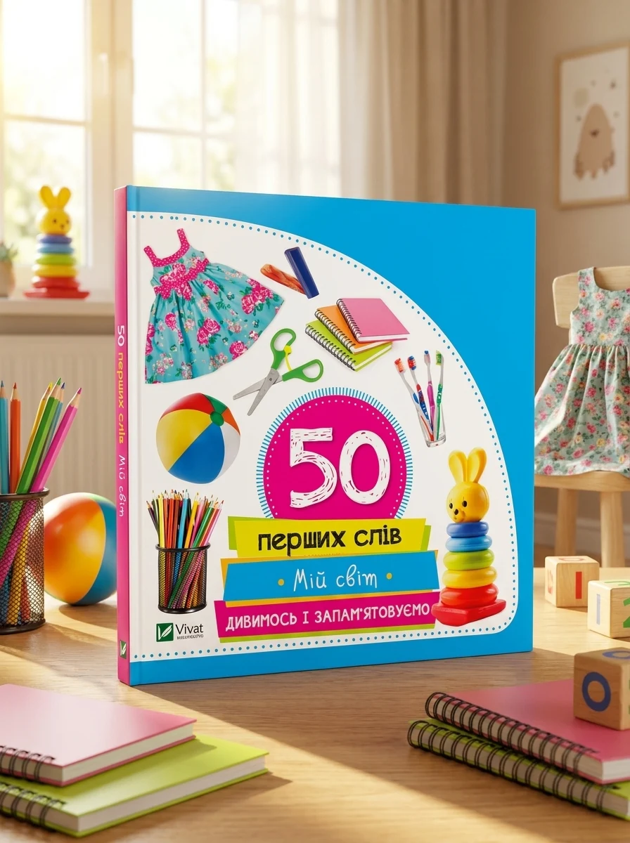 50 перших слів. Мій світ. Дивимось і запам'ятовуємо — Розвивальні книги
