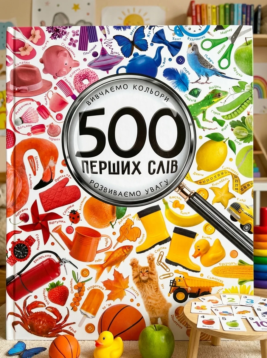 500 перших слів. Вивчаємо кольори. Розвиваємо увагу — Розвивальні книги