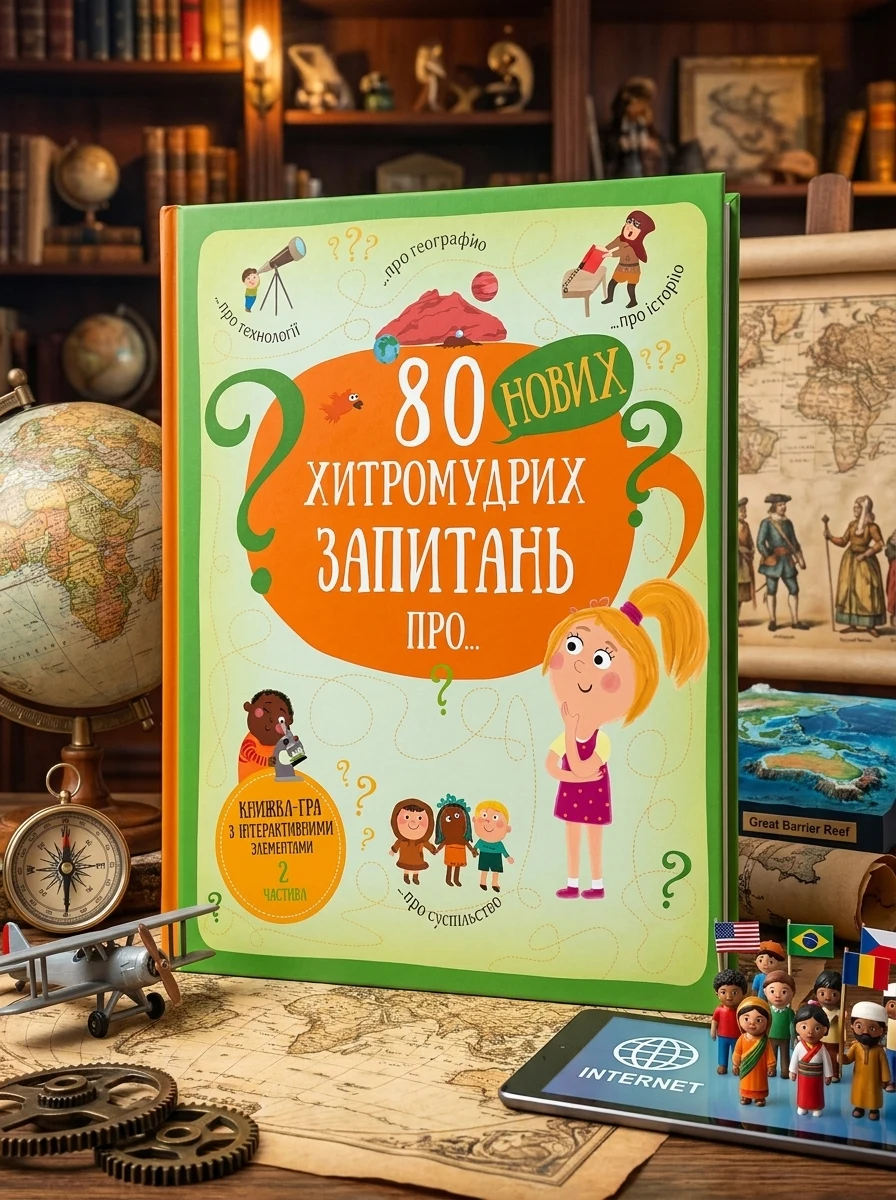 80 нових хитромудрих запитань про технології, географію, історію та суспільство. Книжка-гра з інтерактивними елементам. Частина 2 | купити книгу онлайн