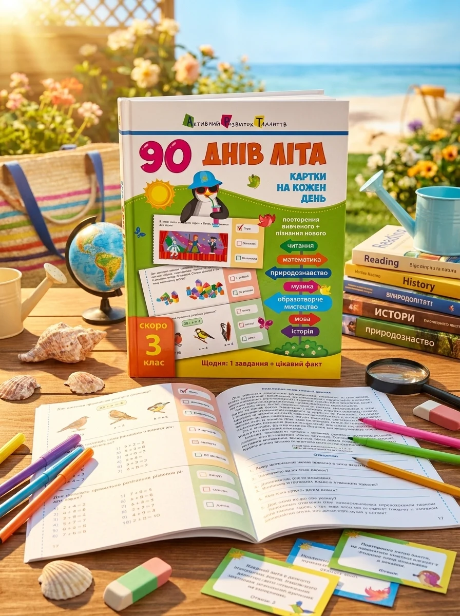 90 днів літа. Картки на кожен день. Скоро 3 клас — Підготовка до школи