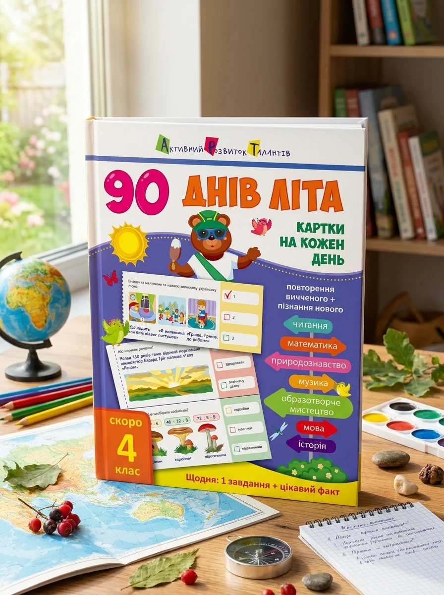 90 днів літа. Картки на кожен день. Скоро 4 клас — Підготовка до школи