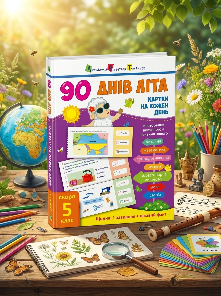 90 днів літа. Картки на кожен день. Скоро 5 клас — Підготовка до школи