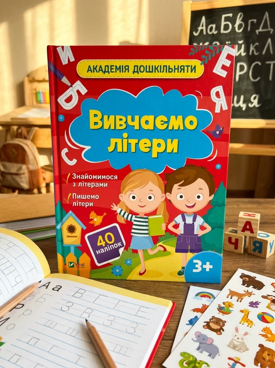Академія дошкільняти. Вивчаємо літери — Книги з наліпками