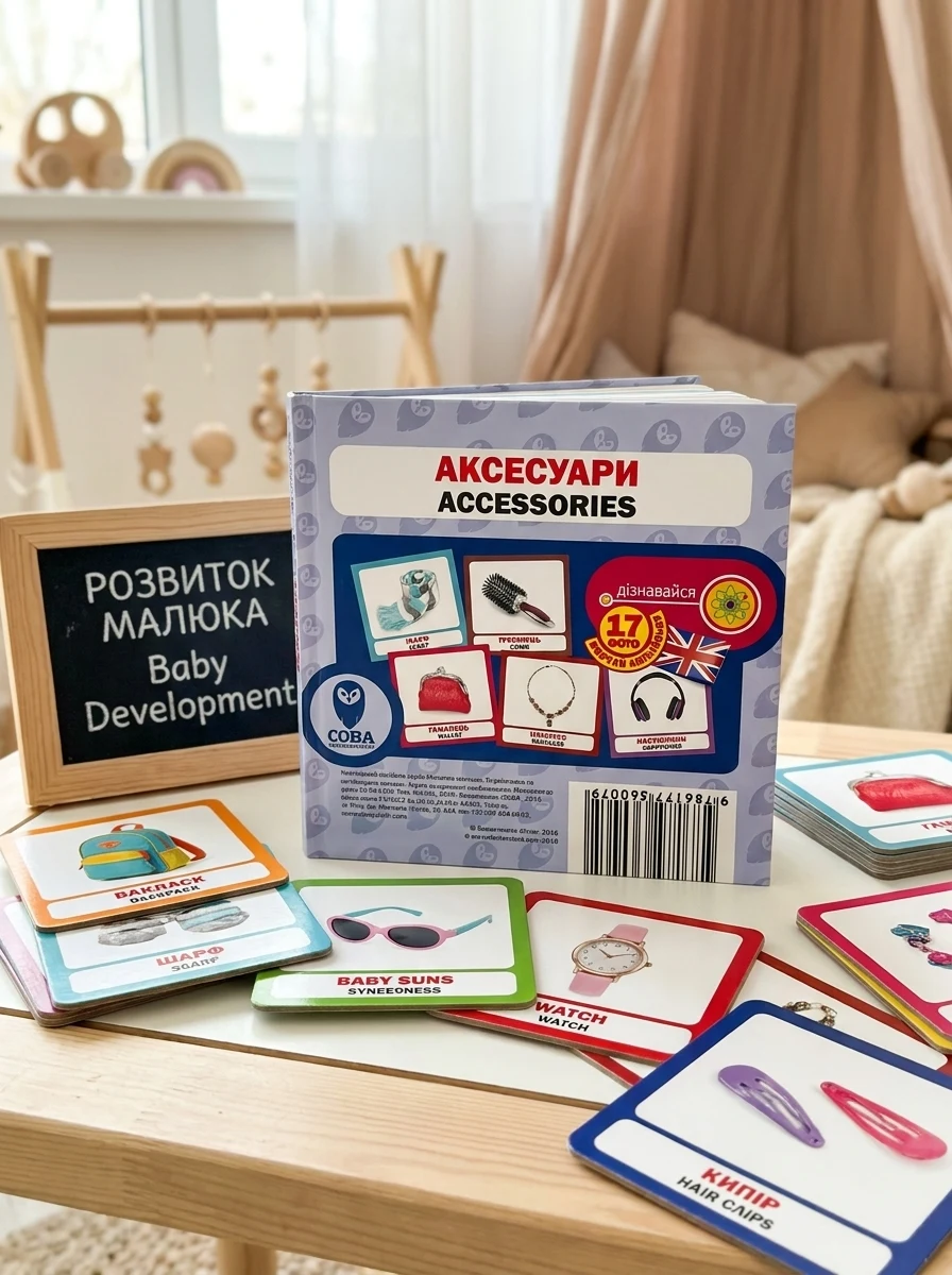 Аксесуари. 17 карток англійською — Розвивальні книги