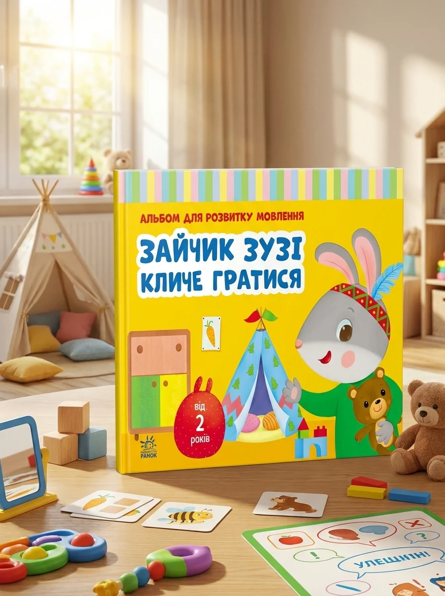 Альбом для розвитку мовлення. Зайчик Зузі кличе гратися — Розвивальні книги