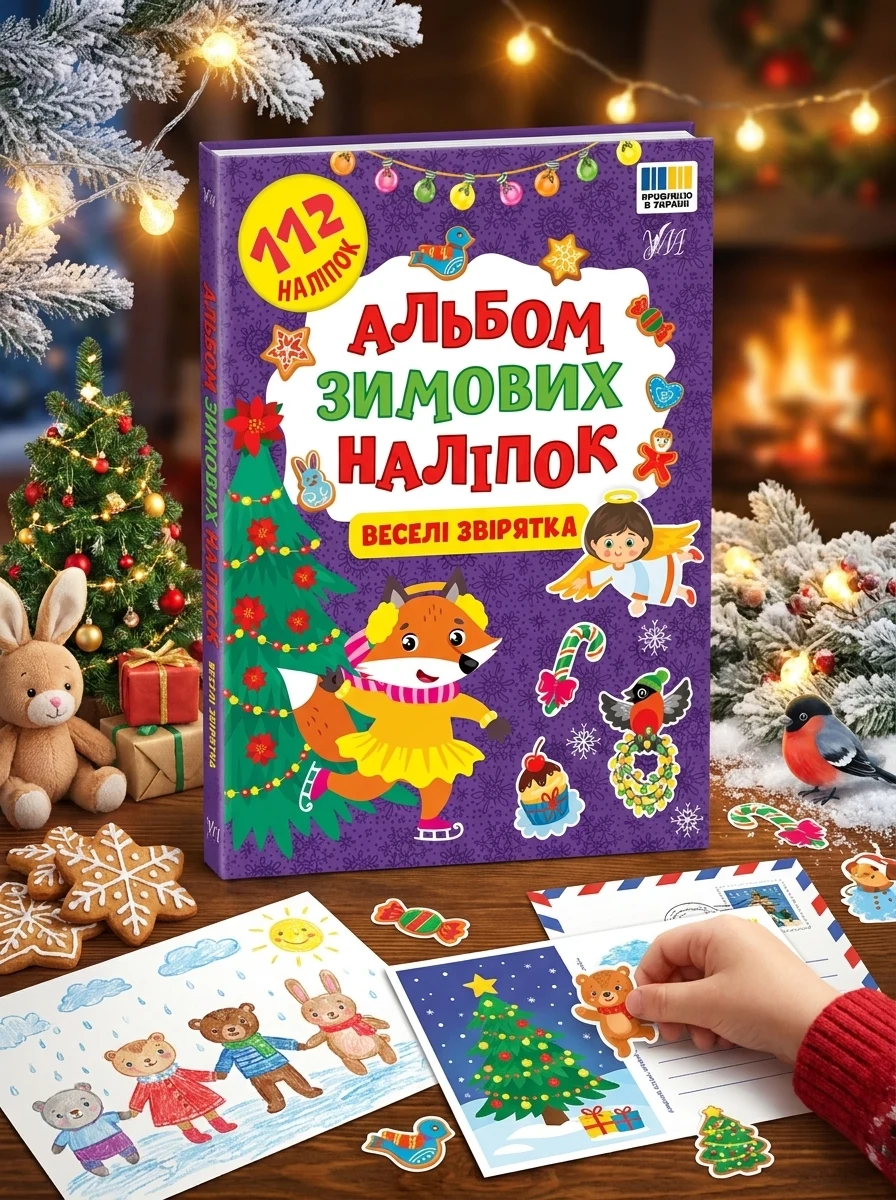 Альбом зимових наліпок. Веселі звірятка — фото 2