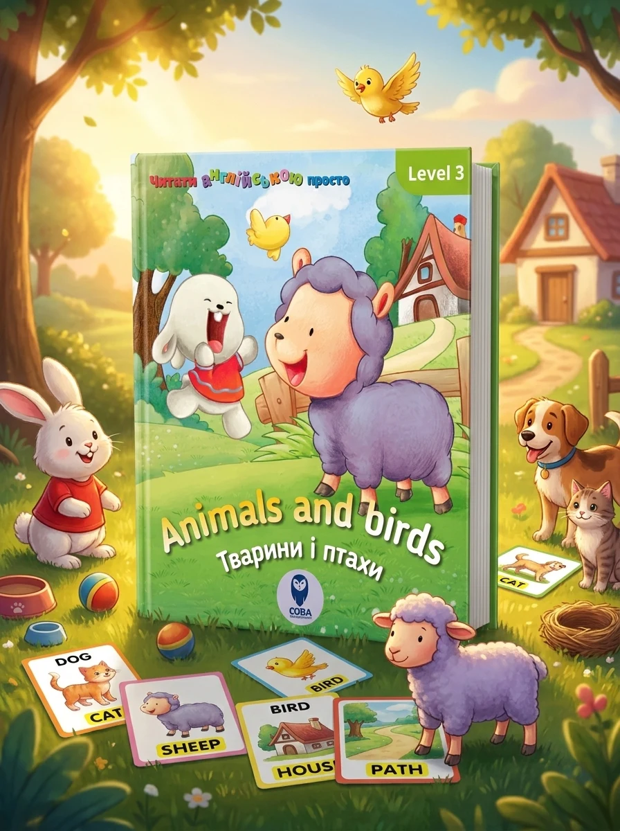 Animals and birds. Тварини і птахи. Level 3 — Розвивальні книги