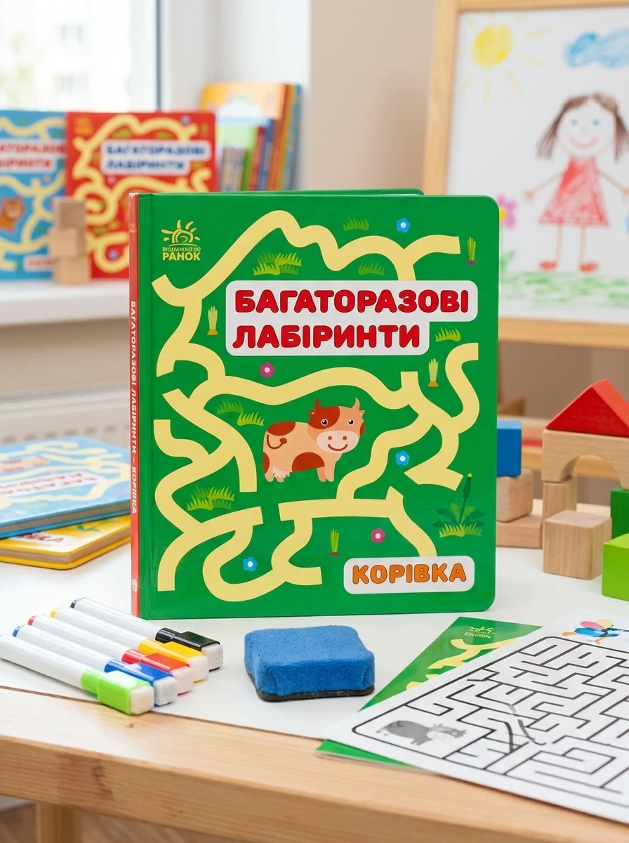 Багаторазові лабіринти. Корівка — Розвивальні книги