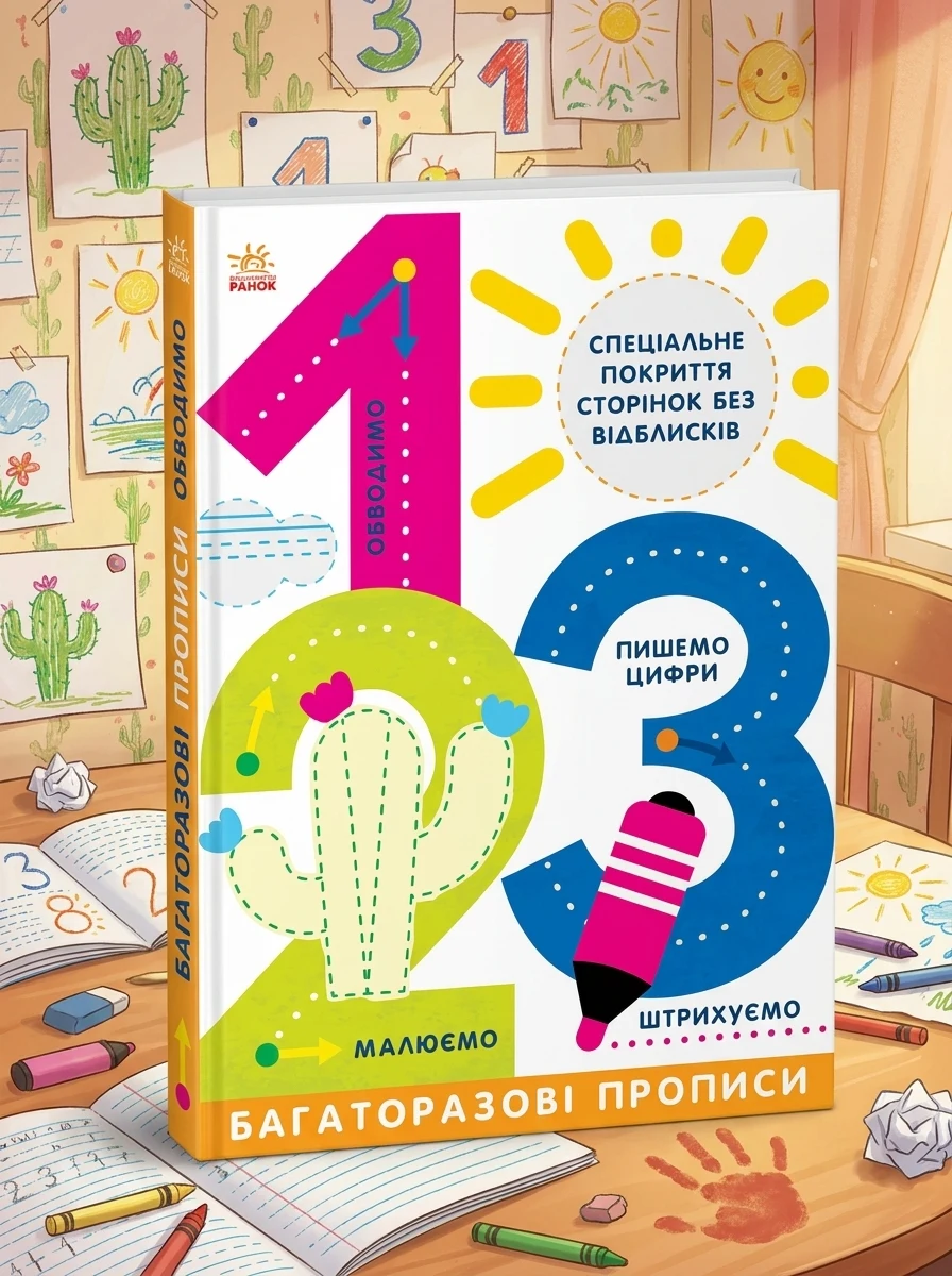 Багаторазові прописи. 1, 2, 3 — Розвивальні книги