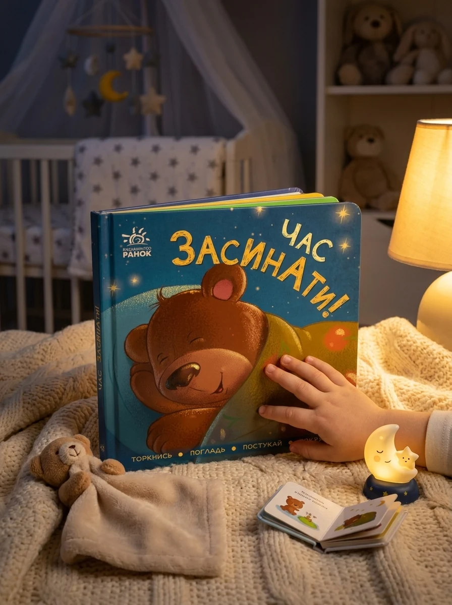 Час засинати! Торкнись, погладь, постукай, покрути — Книги-іграшки