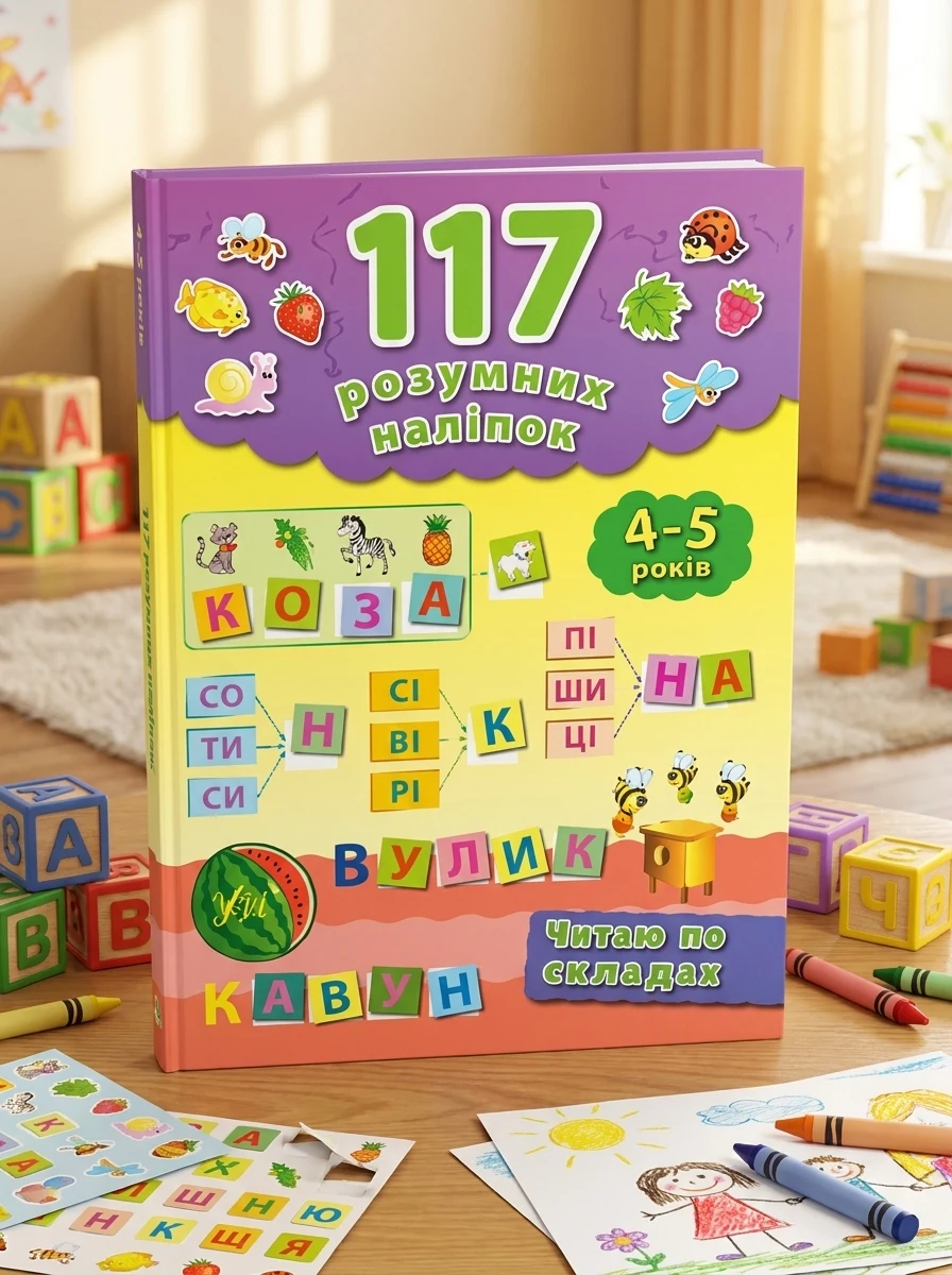 Читаю по складах. 117 розумних наліпок 4-5 років — Книги з наліпками