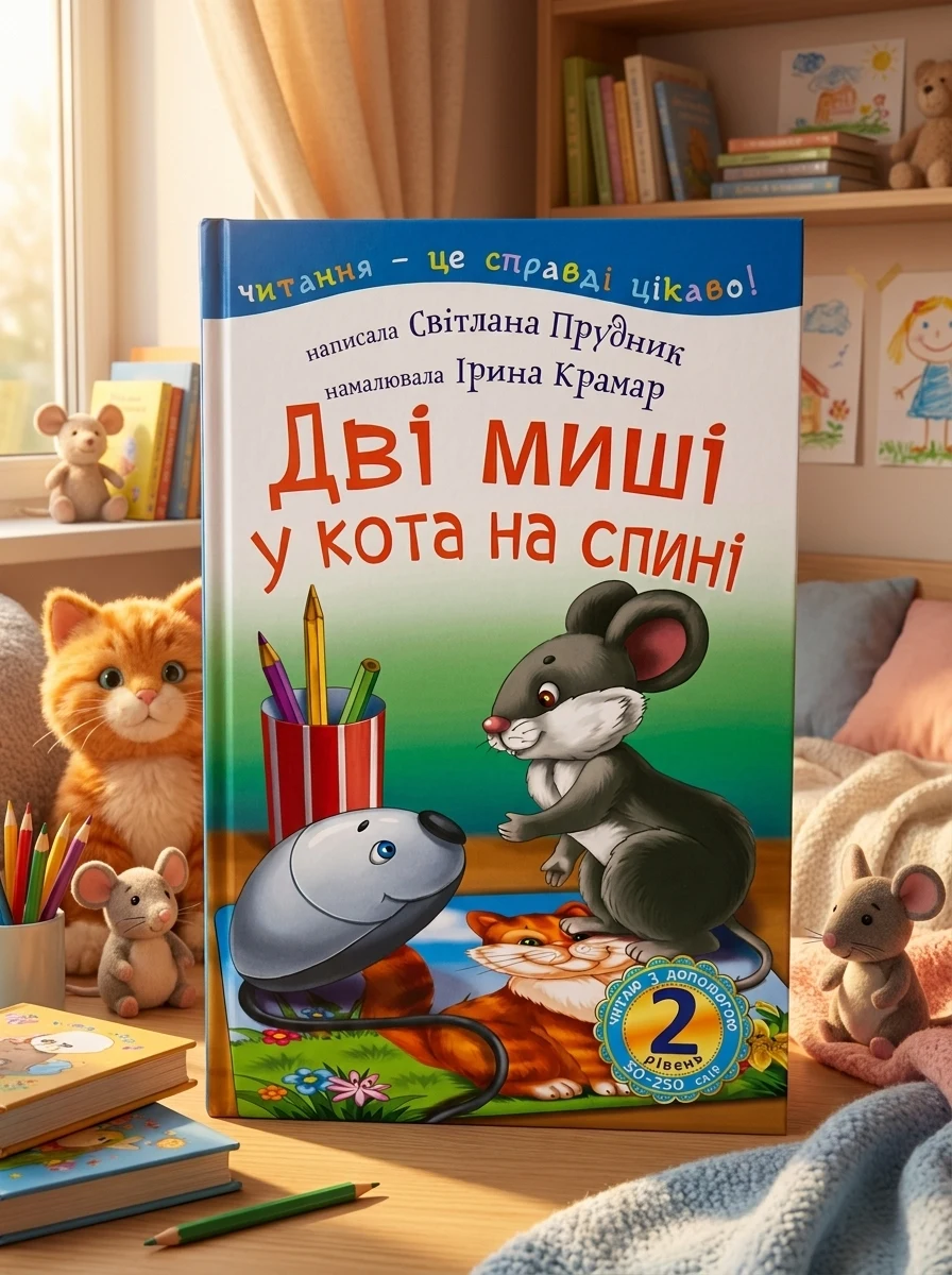 Читаю з допомогою. Дві миші у кота на спині — фото 2