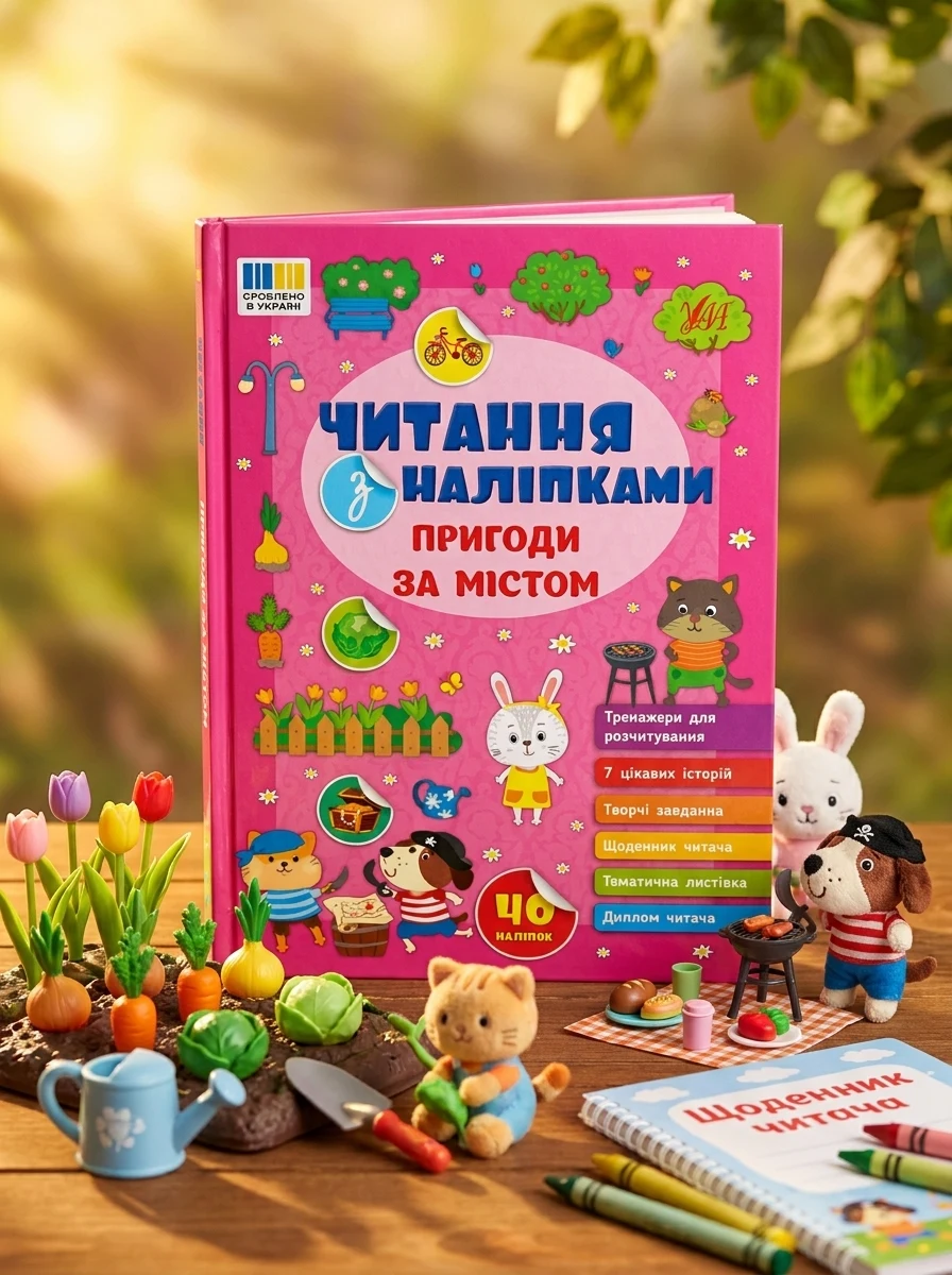Читання з наліпками. Пригоди за містом — Книги з наліпками