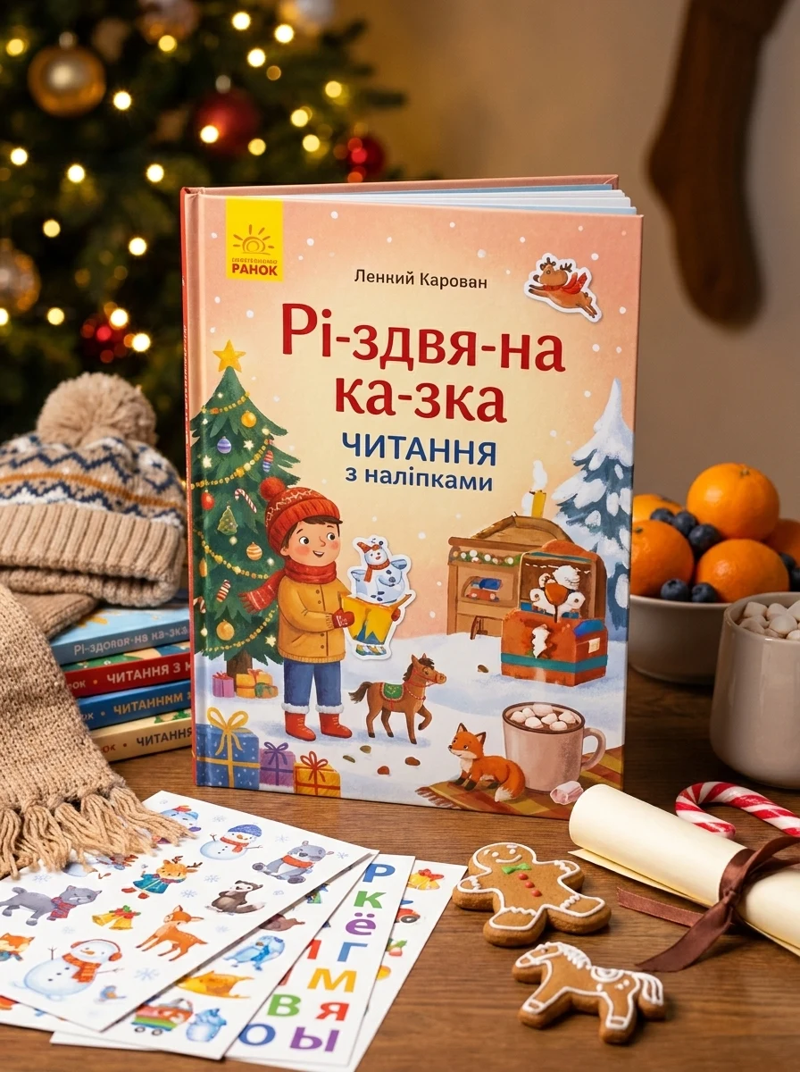 Читання з наліпками. Різдвяна казка — Книги з наліпками